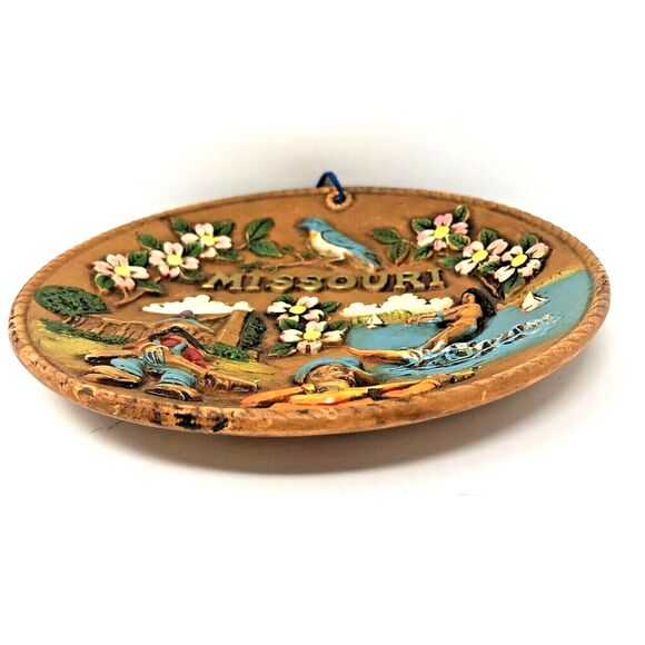 Missouri Gun Totin Hillbbilly Souvenir Wall Plate Kitschy 3D Vintage Japan 8in - Picture 7 of 11